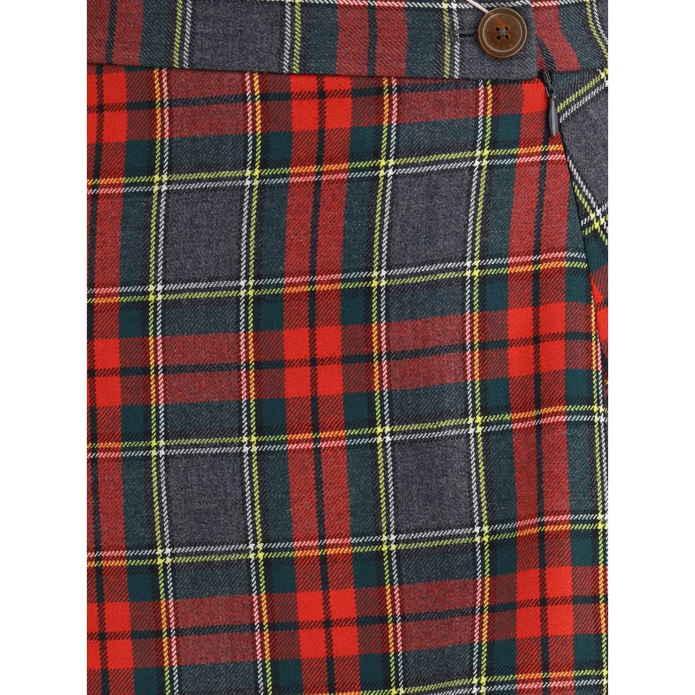 Vivienne Westwood Multicolor Fleece Wool Mini Skirt
